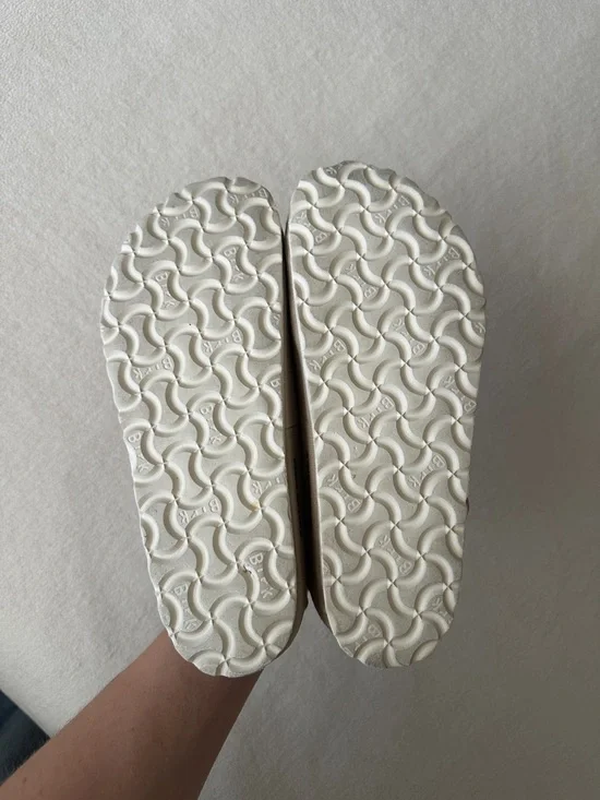 Birkenstock London Beige Suede Clog with Buckle - Picture 6 of 9